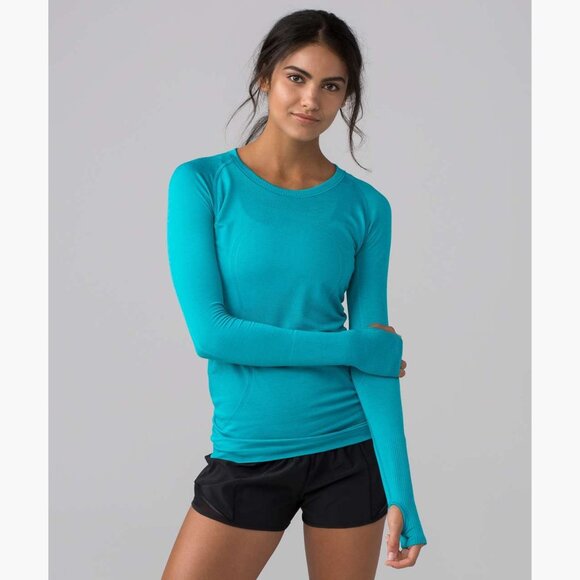 Lululemon Blue Swiftly Tech Long Sleeve Crew Shirt Size 8 - 41486 - Picture 2 of 11